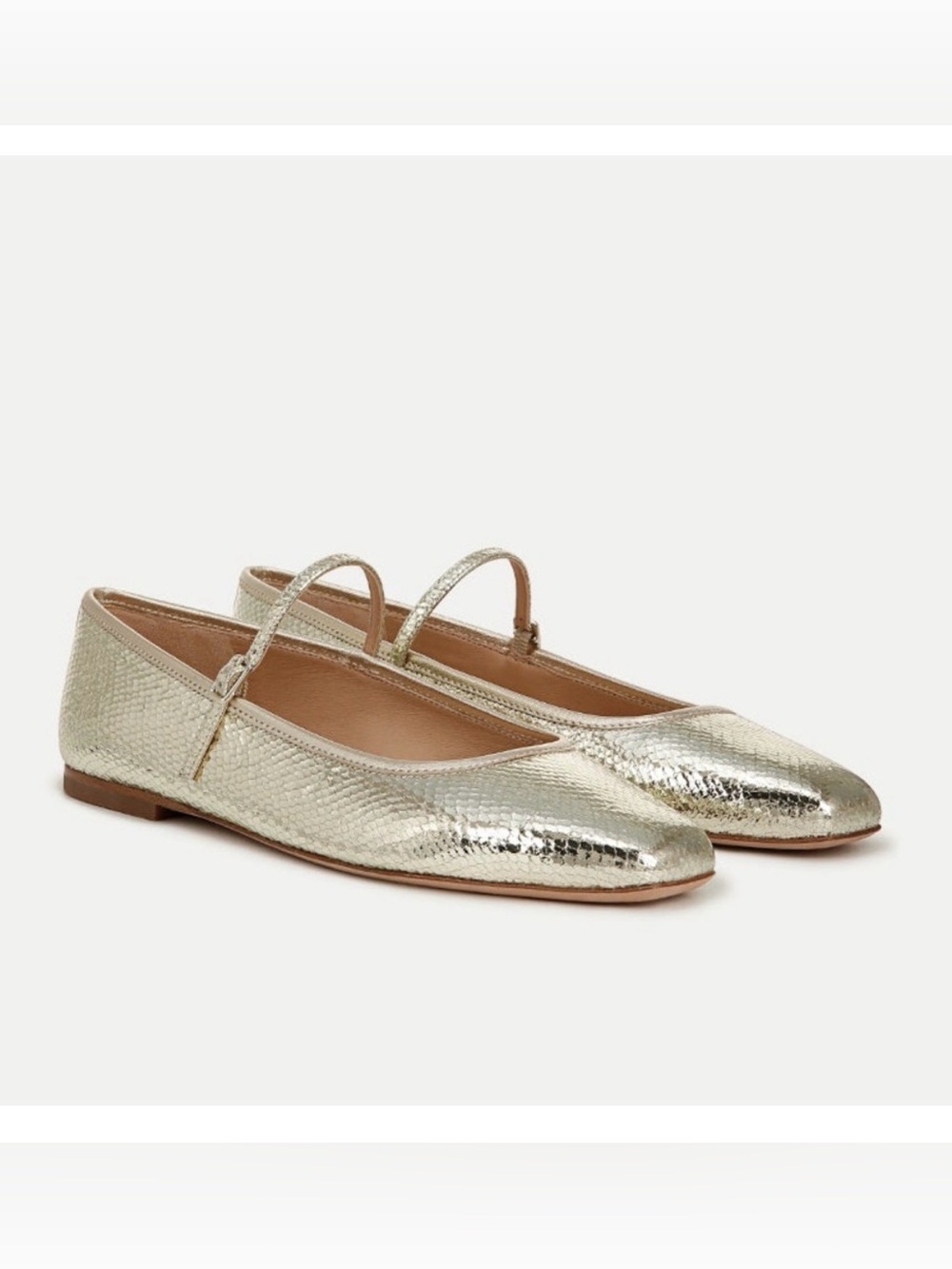 Veronica Beard Metallic Gold Mary Jane Ballet Flats US9,5